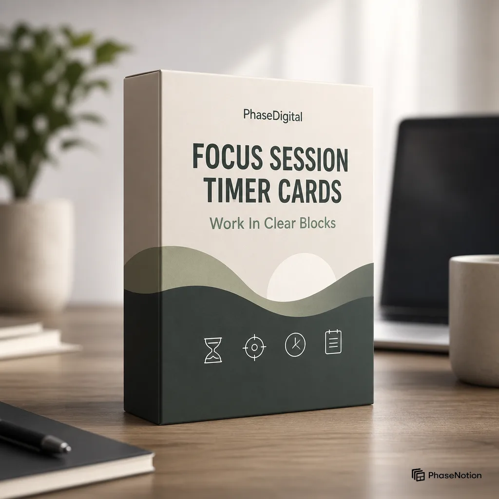 Focus Session Timer Cards